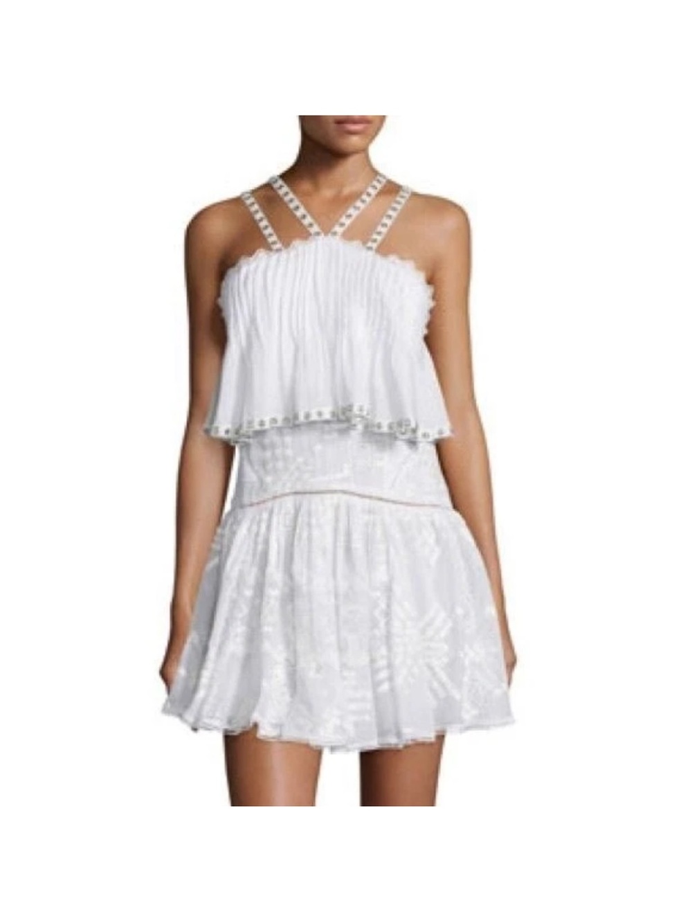 NWT Rebecca Taylor White Embroidered
Popover Cami Dress Grommet Size 8